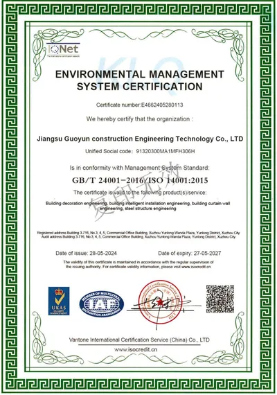 ENVIRONMENTAL MANAGEMENTSYSTEM CERTIFICATION